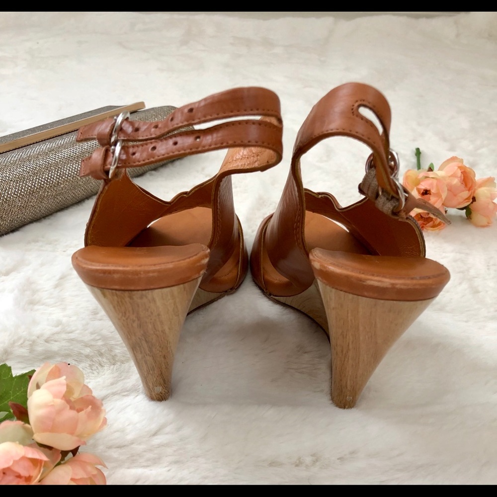 ✨Latitude Femme Cognac Soft Leather Sandal Heels - Picture 5 of 8